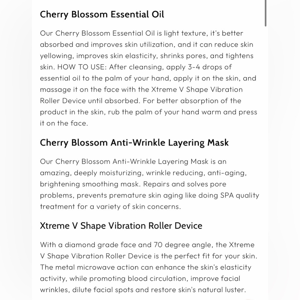 Predire Cherry Blossom 5 Piece Anti-Wrinkle Skin Care Set - Picture 13 of 13